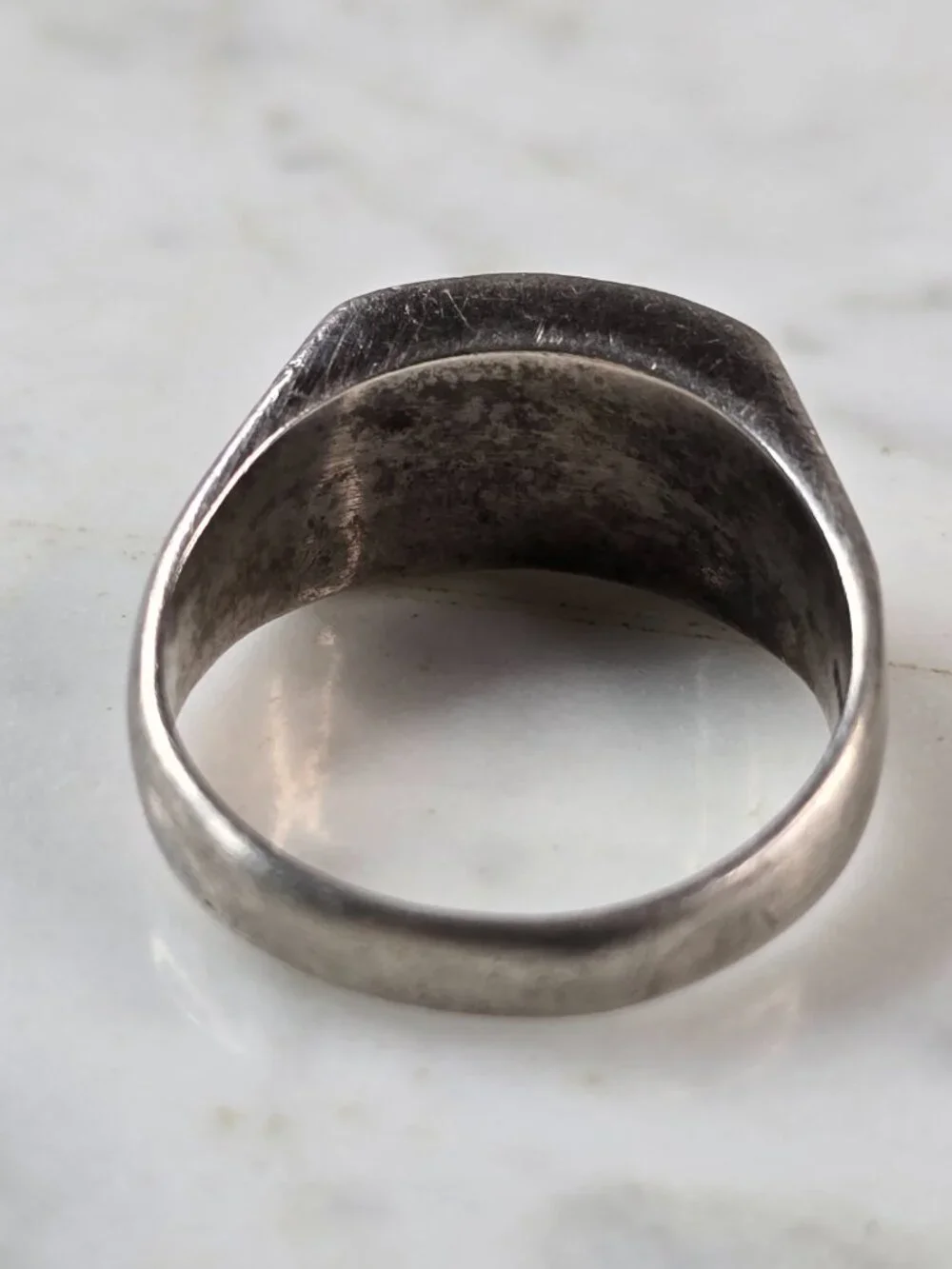 Mens Vintage Estate Southwestern Sterling Silver Turquoise Ring 10.6g E606